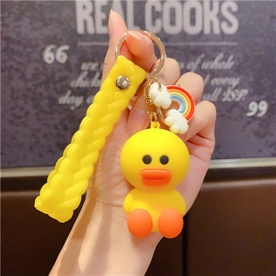 Fashion 3d wristlet anime sublimation rubber keychains (2)