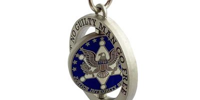 Metal engraved double sided logo rotating keychain (2)