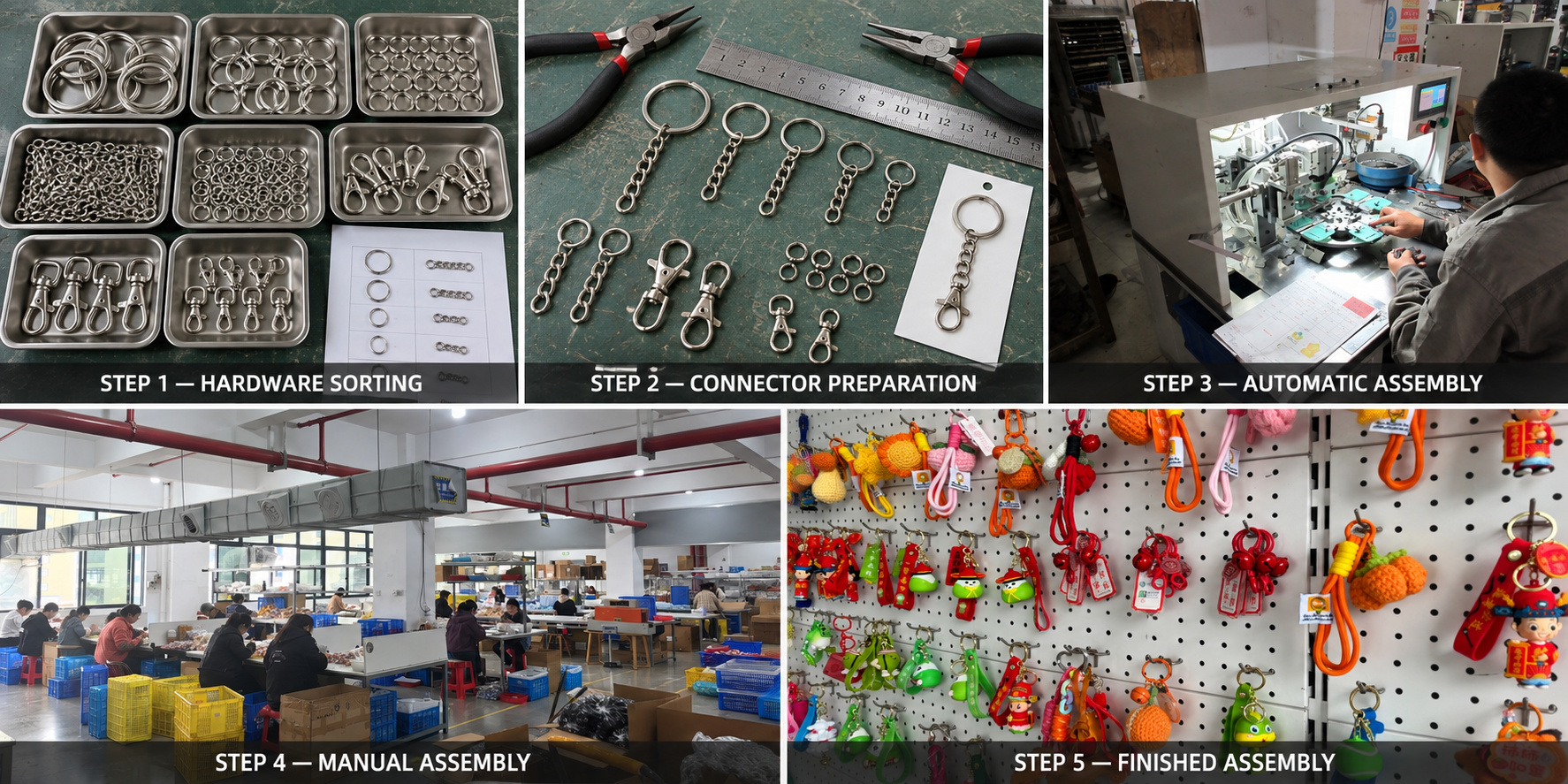 Custom keychain hardware and assembly process