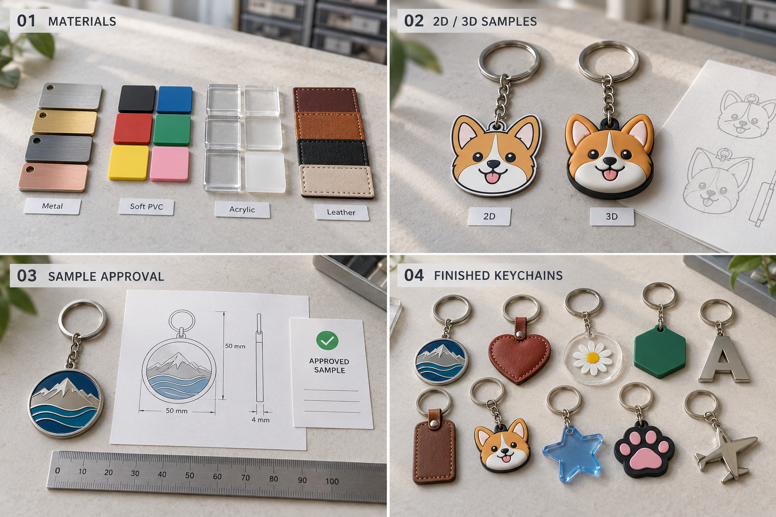 Custom keychain sample development and approval