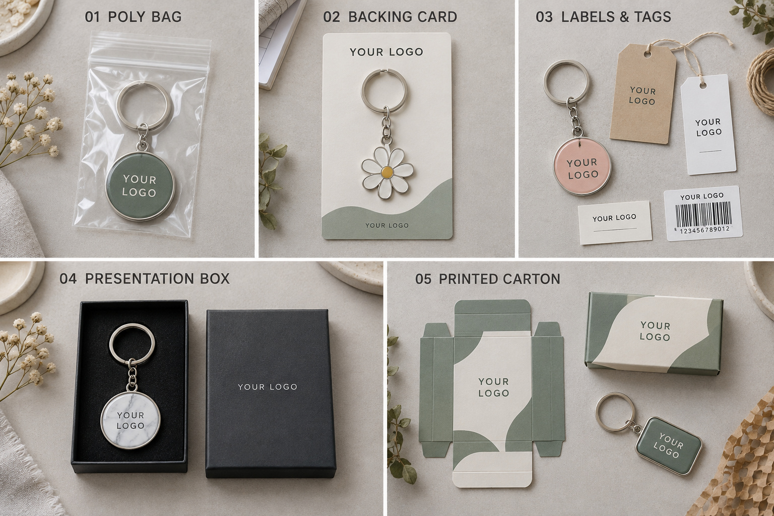 Custom packaging for branded keychains