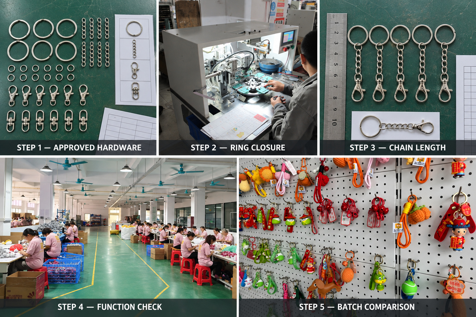 Keychain assembly and production inspection
