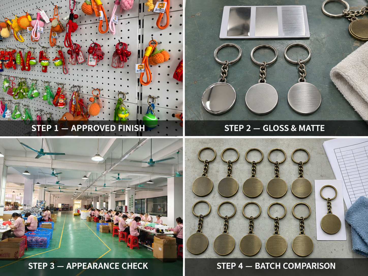 Keychain surface finish approval and inspection